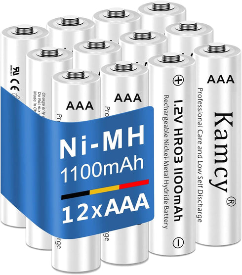 Household Batteries - 1100mAh AAA Rechargeable Batteries 1.2V Ni-MH Rechargeable AAA Batteries Ultra High Capacity, Triple A Batteries Pre-Charged...