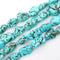 HAAMIIQII 10-15mm Freeform Irregular Blue Turquoise Beads Loose Gemstone Beads for Jewelry Making Strand 15 Inch (22-30pcs)...