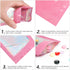 Funfery 100 pcs Pink Holographic Mylar Packaging Bags, Clear Sealing Resealable Smell Proof Bag Foil Pouch Zipper Bag for Food Storage,Lipgloss,Je...