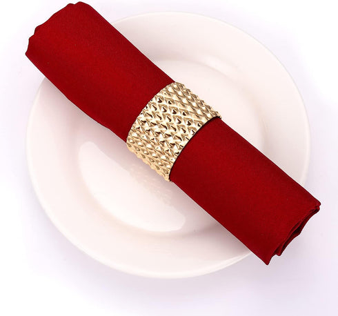 HEIDKRUEGER Napkin Rings Set Gold Dining Table Decoration Handmade Napkin Holder (B-12Pcs)...