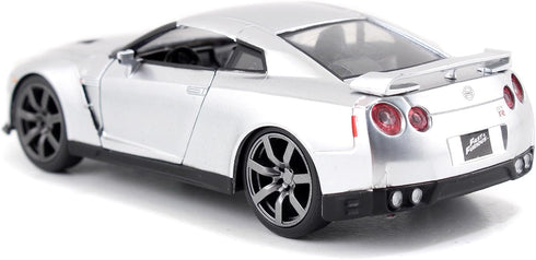 Fast & Furious 1:32 2009 Brian's Nissan GT-R R35 Die-Cast Car, Toys for Kids and Adults(Silver)...
