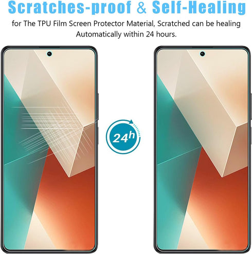 [2+2pack For Xiaomi Redmi Note 13 Pro+ Flexible Privacy Screen Protector(Not Tempered Glass) and Camera Lens Screen Protector,Anti-Spy Flexible TP...