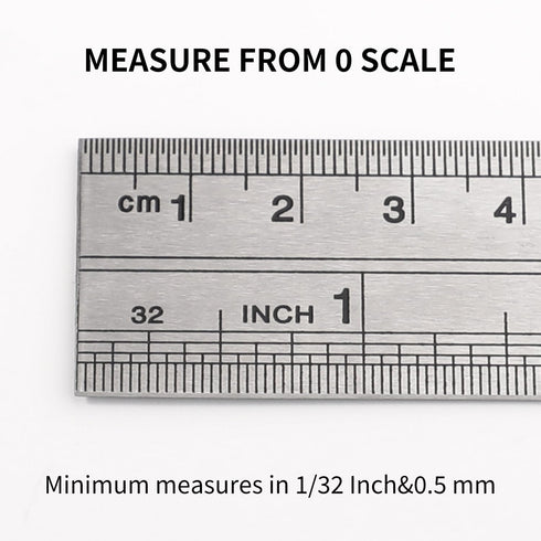 2PCS Stainless Steel Ruler Set,12 Inch Metal Scale Millimeter Ruler with Inches and Centimeters,Precision Measuring Tool for Drawing,Baking,for Sc...