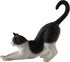 Veronese Design 4 7/8 Inch Black and White Cat Stretching Resin Hand Painted Figurine...