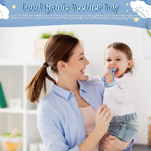 4 Pieces Silicone Teething Toys Bear Baby Teether Toy Anti Dropping Horse Teething Pacifier Baby Chew Toys Chewable Hand Teethers for Sucking Chew...