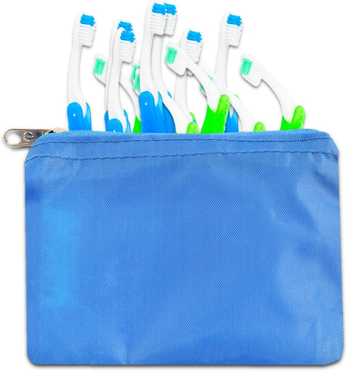 Folding Travel Toothbrush Bulk Set - Folding Travel Toothbrush Firm Bundle 24 Pack Foldable Travel Toothbrushes for Camping, Travel, More Plus Blu...