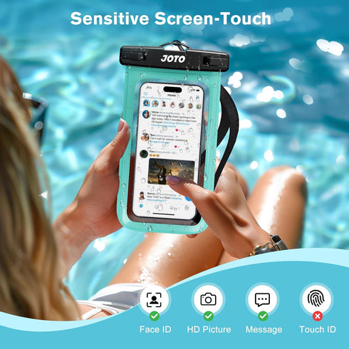 JOTO IPX8 Waterproof Phone Pouch Case, Underwater Dry Bag for Phone Protector for iPhone 15 14 13 12 11 Pro Max, Galaxy S24 S23 S22 Ultra Pixel to...