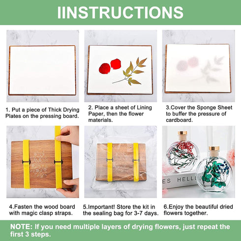 WANDIC Wooden Flower Press Kit with Instructions, 6 Layers A5 Flower Preservation Art Kit Dried Flower Craft Kit Plant Press Book for Gift DIY Art...