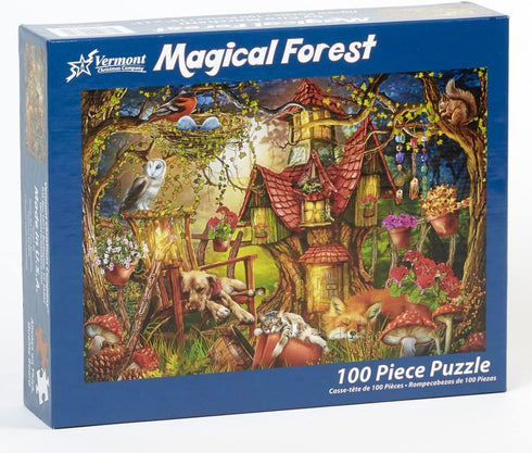 Vermont Christmas Company Magical Forest Jigsaw Puzzle 100 Piece, Large Pieces Perfect for Kids and Seniors...