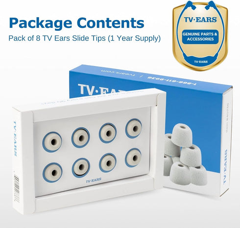 TV · EARS Genuine Replacement Earbud Tips for Original 4 Pairs, Digital & 5.8 Digital TV Ears Headsets, 1 Year Supply of Ear Tips Replacement, Gra...