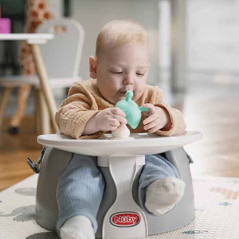 Nuby Super Soft Silicone Teether with Suction Base - Visually Stimulating and Easy to Grasp Toy for Baby Teething Relief - 3+ Months...