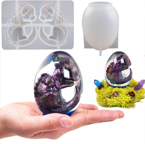 2 Pack Dinosaur Silicone Mold - Resin Candle & Easter Egg Mold - Animal & Cartoon Mold for Home Decoration...