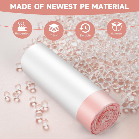 Small Trash-Bags-Bathroom 4 Gallon Drawstring Garbage-Bag - Kitchen Bedroom Car Size Unscented Clear White 57 Count Recycle Plastic Tall Liners Fo...