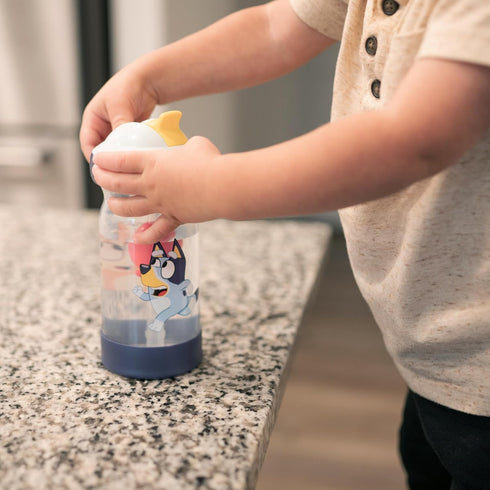 The First Years Bluey Sip & See Toddler Water Bottle - includes Floating Charm - Toddler Cups with Straw - 12 Oz - Ages 24 Months and Up...