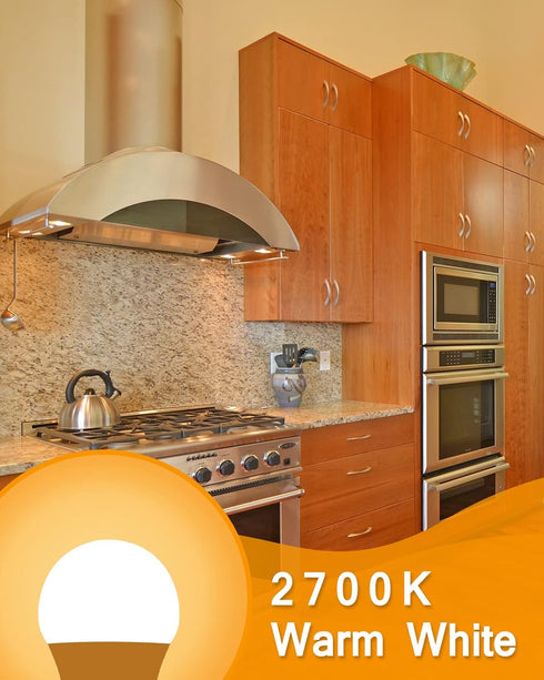 Warm White A15 Appliance Light Bulb, 40W Equivalent, 120V, 2700K, E26 Medium Base, LED Light Bulbs for Refrigerator, Fridge, Freezer, Stove Hood, ...