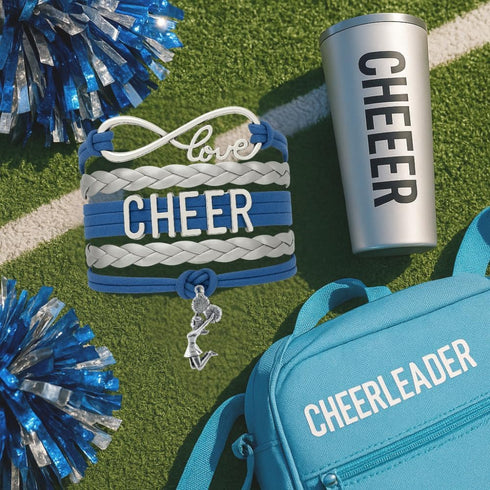 Sportybella Cheer Charm Bracelet- Girls Infinity Love Adjustable Cheerleading Jewelry in Team Colors For Cheerleaders (Orange/Black)...