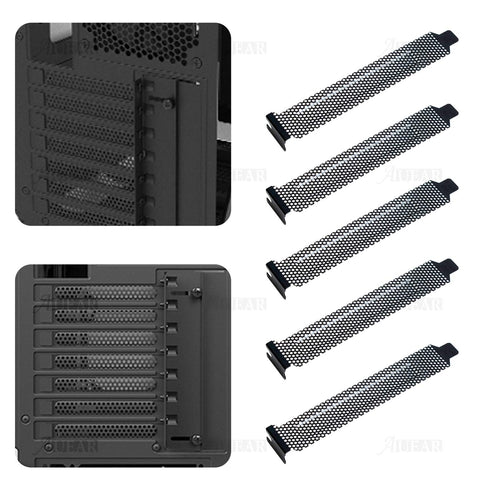 AUEAR, 10 Pack Black PCI Slot Cover Hard Steel Filter Blanking Plate with Screws...