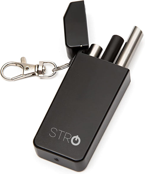 STRO Portable Reusable Metal Straw with Travel Case & Built-in Cleaning Brush, Stainless Steel Straws Drinking Straw for 20 and 30 oz Tumblers, Ca...