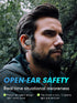 One Ear Headset Open Ear Air-Bone Conduction Headphones Wireless Bluetooth Headset Earpiece with Microphone for Cell Phones 30H Playtime Air-Bone ...