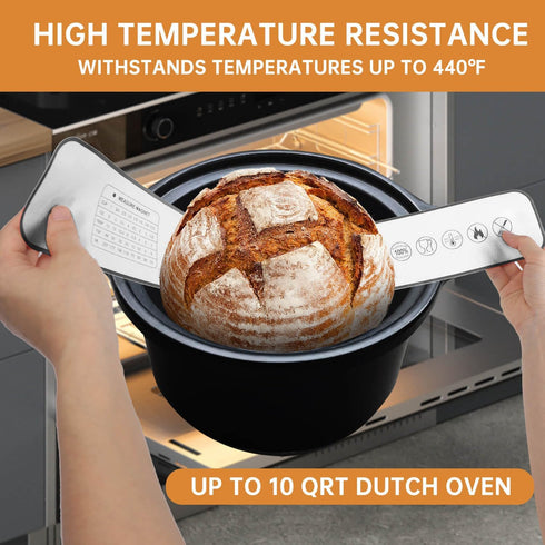 Silicone Bread Sling Dutch Oven, 2 PCS Round Non-Stick & Easy Clean Reusable Silicone Bread Baking Mat With Long Handles, Easy to Transfer Sourdou...