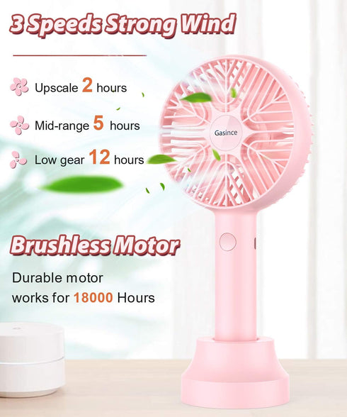 Handheld Fan Mini Fan,Small Personal Portable Fan, USB Desk Fan,Rechargeable Eyelash Fan for Makeup,8-13hours Operated Small Makeup Eyelash Fan fo...
