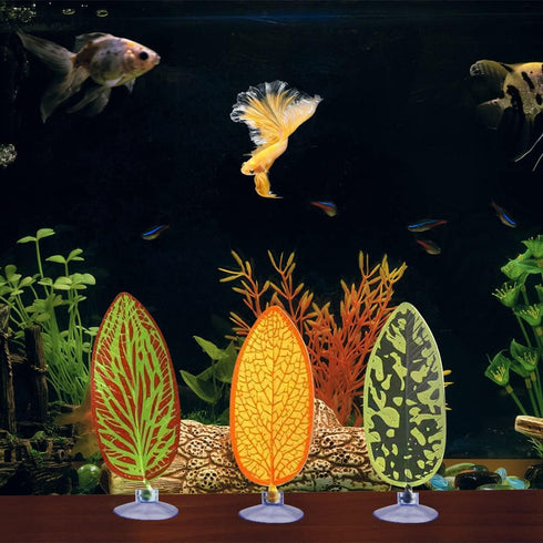 5 pcs Betta Mushroom Hammock + Leaf Pads Fish Tank Silicone Soft Aquarium Fish Playing Pads with Suction Cup Aquarium Ornament Fish Tank Decoratio...