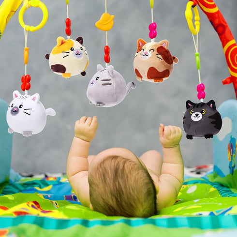 9 Pcs Mini Stuffed Keychains 3.15 Inch Small Plush Bulk Ornaments for Kids Birthday Party Favors Gifts Xmas Tree Hanging Stocking Stuffers (Cat)...