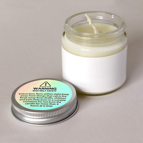 Holographic Candle Warning Labels Candle Jar Container Stickers Wax Melting Safety Stickers for Jars Tins Containers Making Supplies(240 Pieces)...