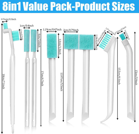 8 Pcs Small Cleaning Brushes for Household, Tiny Cleaning Tools Detailed Cleaning Brushes Crevice Tiny Cleaning Brush for Window Detail Small Clea...