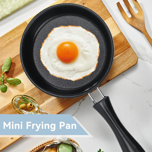 Nonstick Mini Egg Pan, 4.7inch One Egg Frying Pan Omelet Pan Single Egg Pan Stainless Steel Mini Skillet Induction Small Egg Skillet(blue)...
