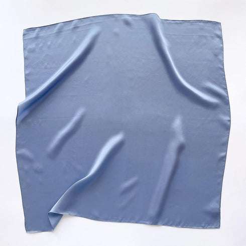 MEISEE 100% Pure Mulberry Silk Scarf 26"x26"(in) Square Scarf Head Scarf Neck scarf Headscarf for Women with Gift Packed-Mist Blue...