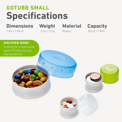 humangear GoTubb | Hard Container | Easy Open | Food-Safe Material, Clear/Green/Blue, Small...