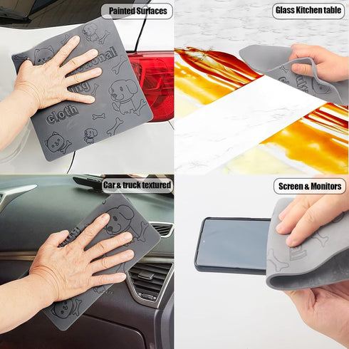 2 Pack Glass Cleaning Cloth,Reusable Sponge Dusting Cloths,Magic Cleaner Towels Lint-free Rags -Absorbent Wet Sponge Cleaning Supplies for Grime,K...