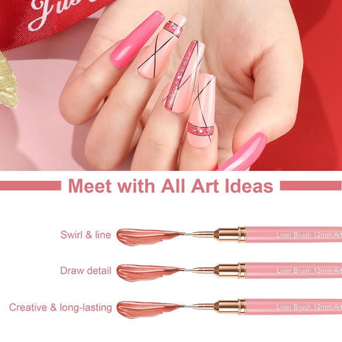 Artdone nail art brushes set kit acrylic supplies dotter striping polish markers barrier tape strips pens fine tip accessories tools decorations d...