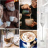 Powerful Milk Frother Handheld Foam Maker, Mini Whisk Drink Mixer for Coffee, Cappuccino, Latte, Matcha, Hot Chocolate, No Stand, Marble...