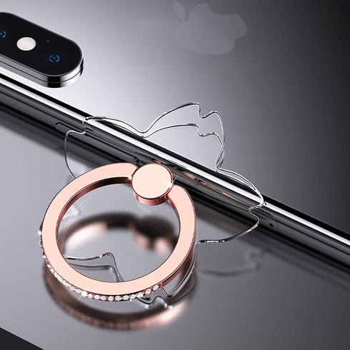 YINHEXI 2 Pcs Transparent Phone Ring Stand Holder Cell Phone Ring Holder Finger Grip 360 Degree Rotation (Rose Gold & Diamond-4)...