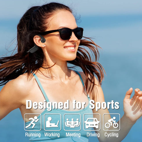HCMOBI Bone Conduction Headphones Bluetooth 5.2 Wireless Open-Ear Sports Headphones with Mic, 8H Playtime Waterproof Headset for Running, Cycling,...