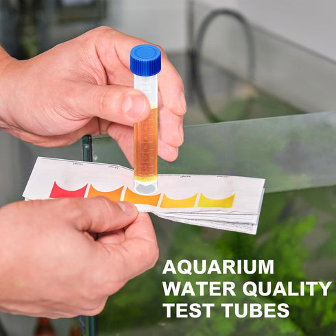 12 Pcs Replacement Test Tubes for Aquarium Test Kits, 10ml Plastic Frozen Self Standing Test Tubes with Scale line for Aquarium Water Testing...