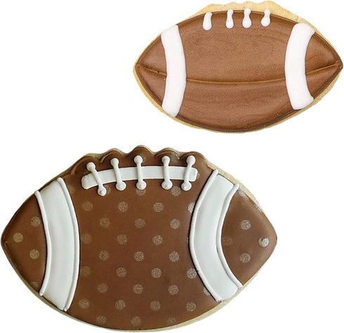 Football Cookie Cutters 2-Pc Set Made in USA by Ann Clark, 4.5", 3.5"...