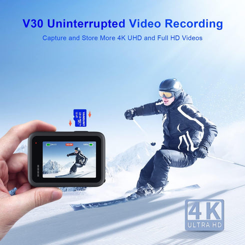 Vansuny Micro SD Card 128GB 2 Pack microSDXC Memory Card with SD Adapter A1 App Performance V30 4K Video Recording C10 U3 micro SD for Phone, Secu...