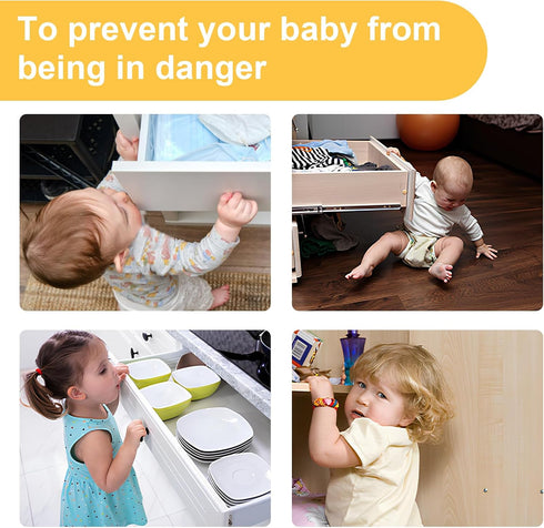 8 Packs Cabinet Door Locks for Baby Proof and Child Safety Cabinet Locks with Adhesive for Drawer Cupboards Fridge Closet Pantry Childproof Safety...