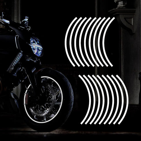 TOMALL 17" Reflective Wheel Rim Tape Sticker for Motorcycle Wheels Car Cycling Bike Bicycle Night Reflective Safety Decoration Stripe Universal (W...