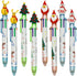 Maydahui 12PCS Christmas Multicolor Ballpoint Pen 6-in-1 Pens Retractable Priting Pen Snowman Reindeer Christmas Tree Santa Claus for Christmas Pa...