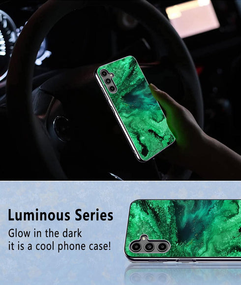 Samsung Galaxy A54 Case, Slim Fit Blue Watercolor Glow in The Dark Hybrid Hard PC Soft TPU Bumper Shockproof Drop Protective Women Men Phone Cover...
