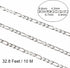 Jabogrii 32.8 Feet Silver Jewelry Making Chains Stainless Steel Necklace Bracelet Women Chains Spool with Lobster Clasps and Open Jump Rings...