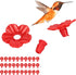 Hilitand 30 Sets Hummingbird Feeder Flowers Plastic Unique Shape Flowers Bird Feeder Bird Feeder Replacement Parts (Red)...