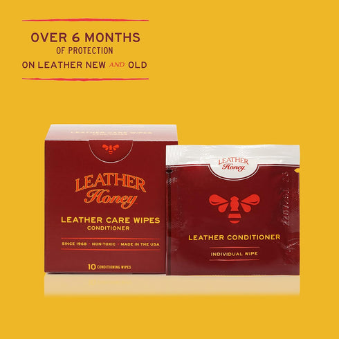 Leather Honey Leather Conditioner Wipes: Restore Leather On-The-Go. Protect & Condition Leather Couches, Car Seats, Purses, Shoes, Bags & Tack. Sa...