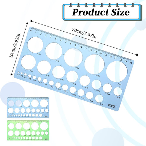 2 Pieces Circle Stencil, Circle Template for Drawing, Plastic Round Drawing Templates, Circle Ruler Drawing Templates for Office and School...