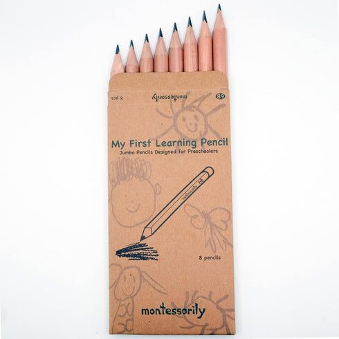 Jumbo Thick Triangular Pencils for Preschooler, Kids, 3-6 yr old - My First Learning Pencil 6B...