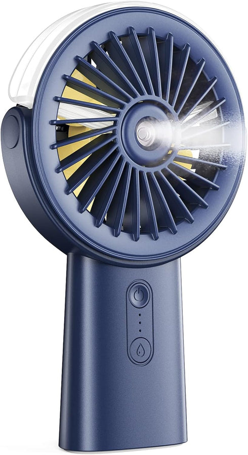 Otlonpe Misting Fan Portable Handheld Fan, 4000mAh Hand Held Mist Fan Rechargeable Power Bank, 90° Adjustable Small Mister Fan, Personal Cooling W...